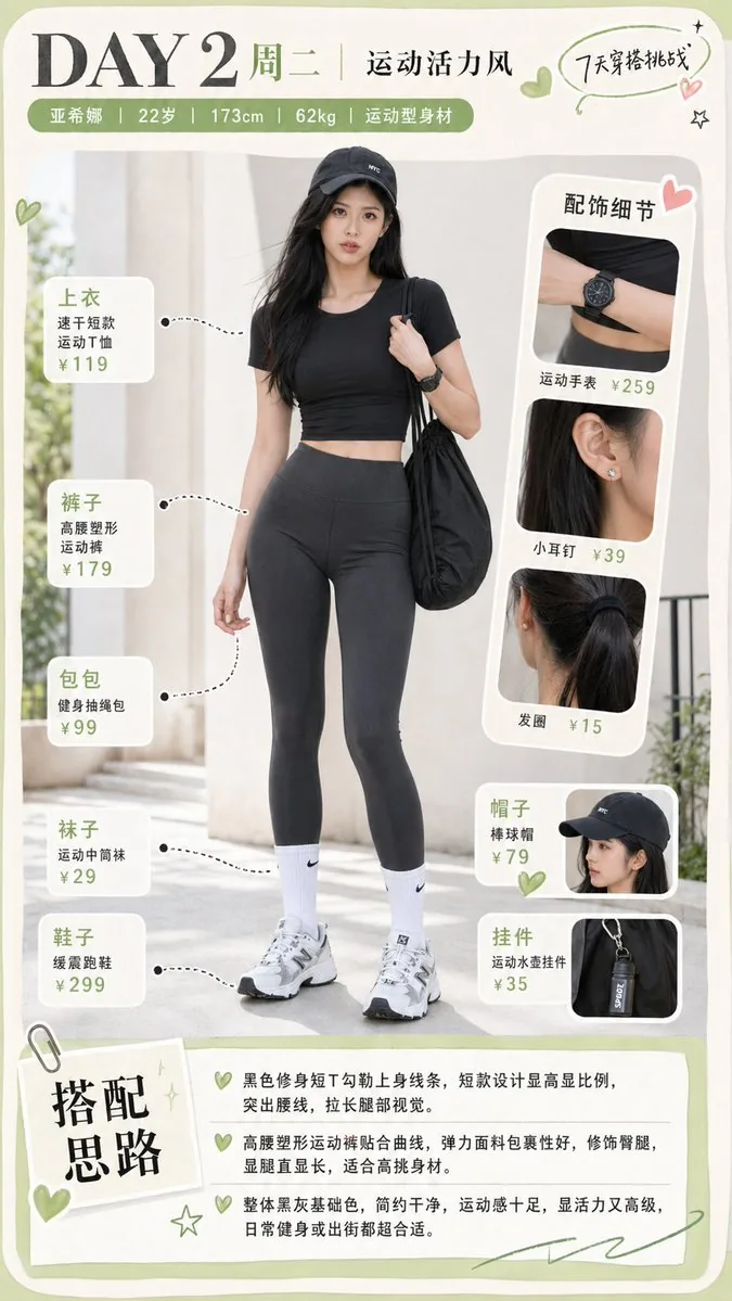 Sporty Outfit Breakdown Poster reference