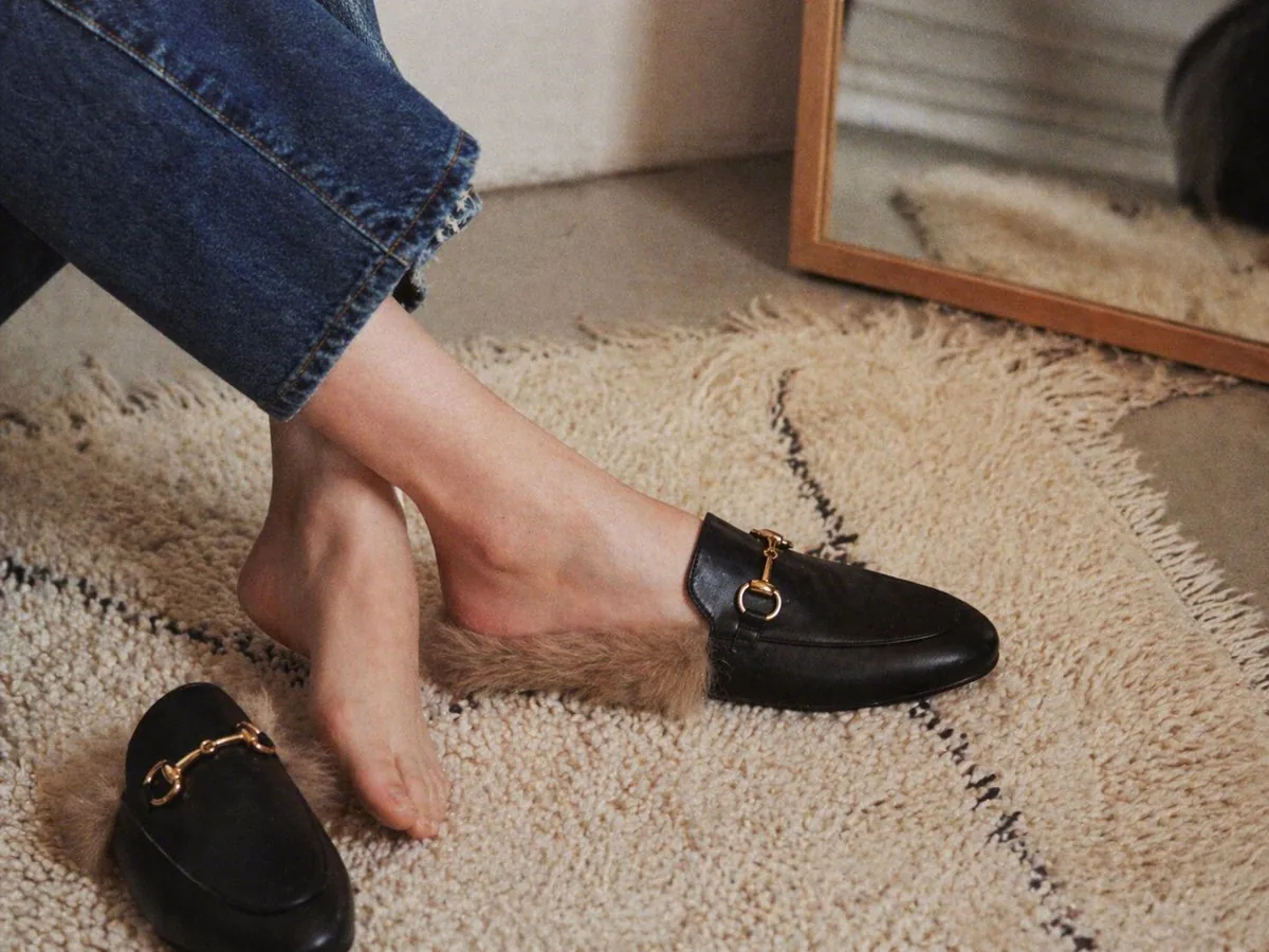Luxury Fur-Lined Loafer Lifestyle Photo reference