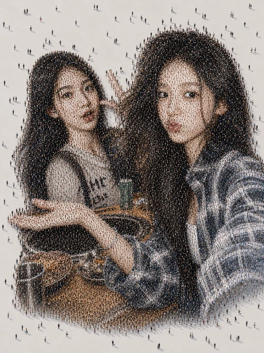 Crowd Mosaic Selfie Portrait reference