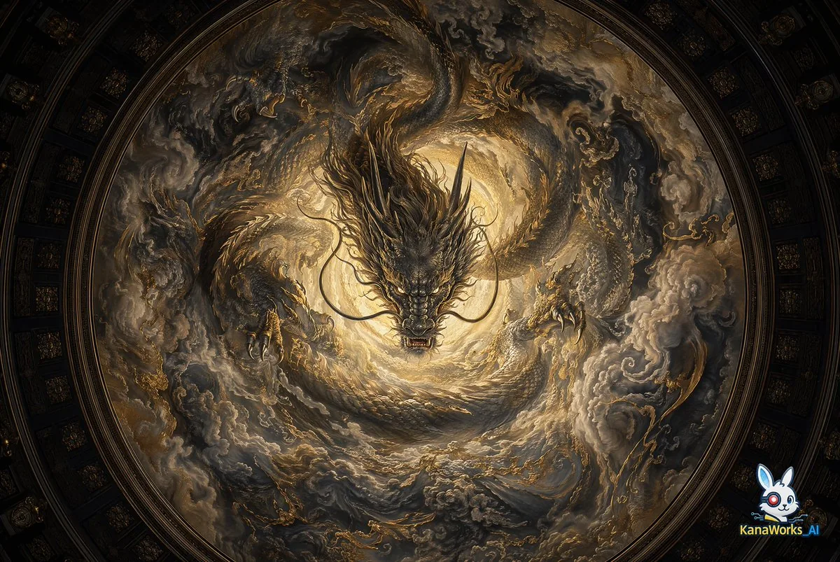 Museum-grade Crying Dragon Dome Mural reference