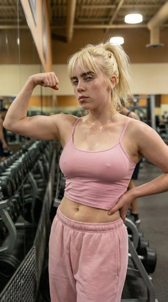 Gym Selfie Flexing Bicep reference