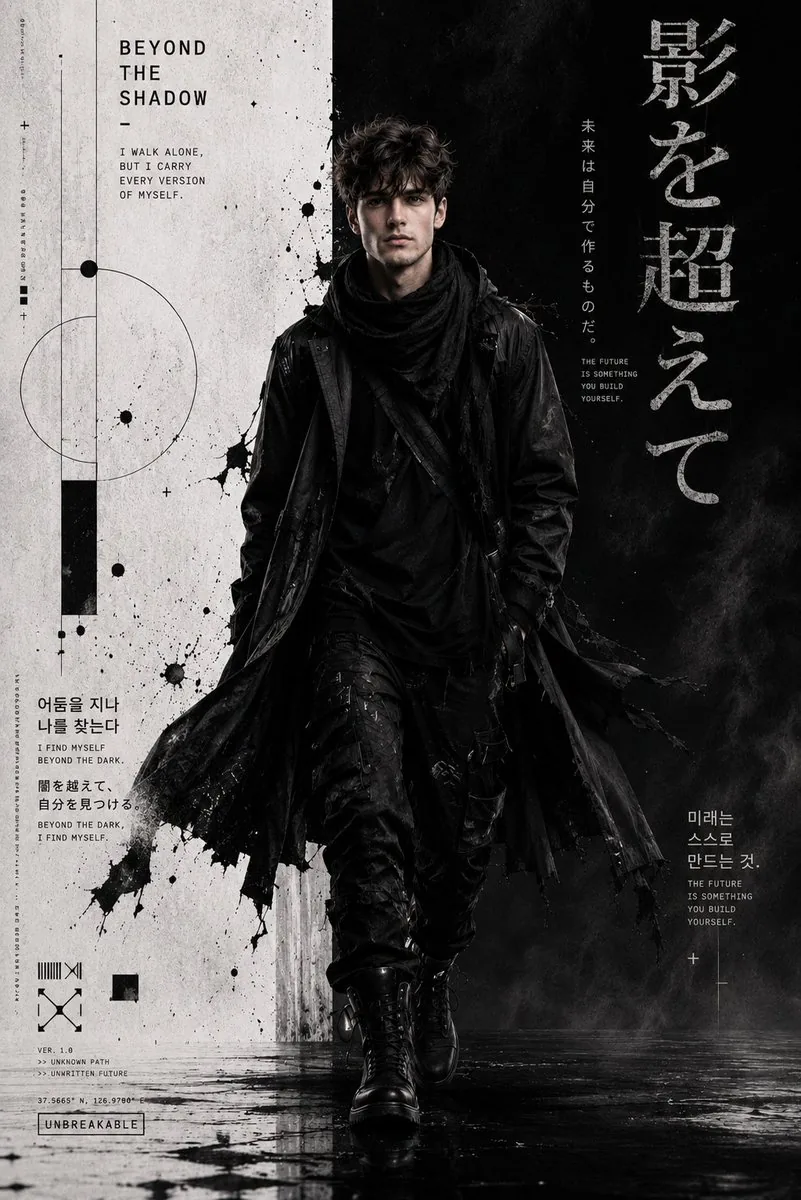 Cyber-Grunge Techwear Fashion Poster reference