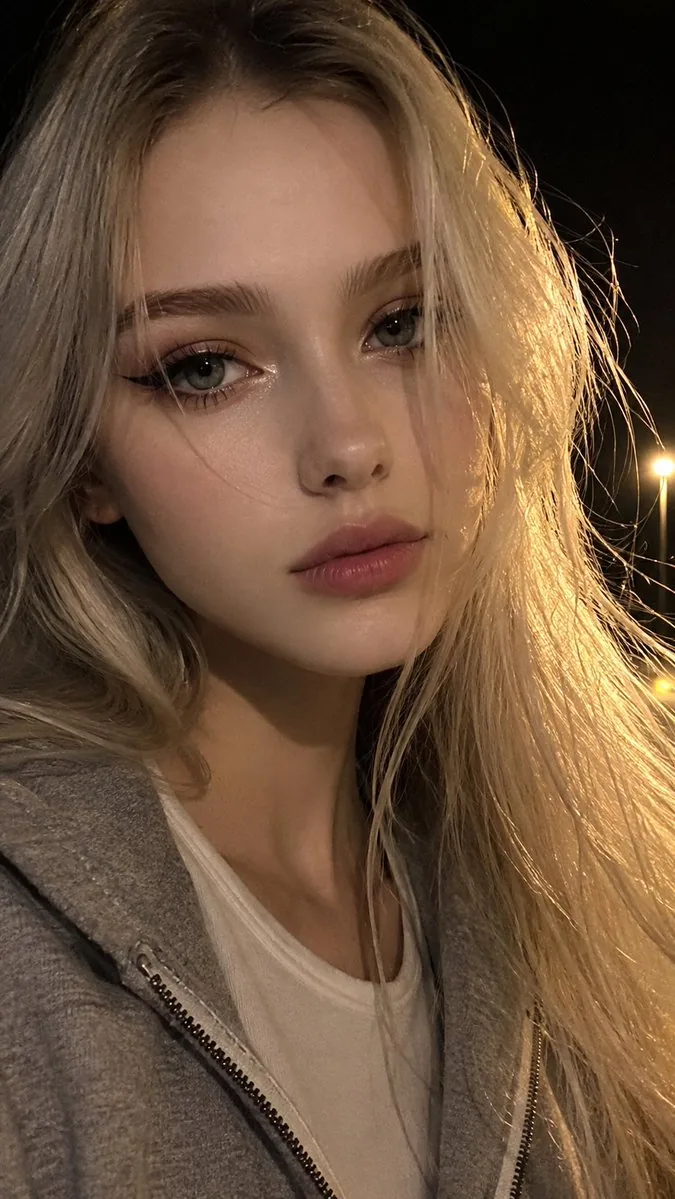 Ethereal Night Selfie Portrait reference