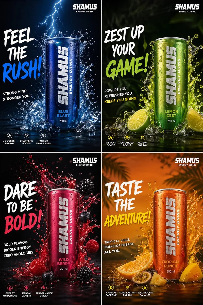 Energy Drink Brand Instagram Creatives reference