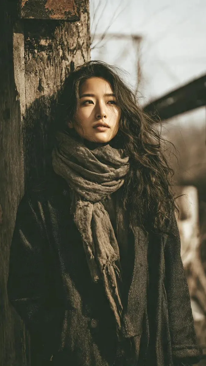 Gritty Grunge Portrait of a Japanese Woman reference