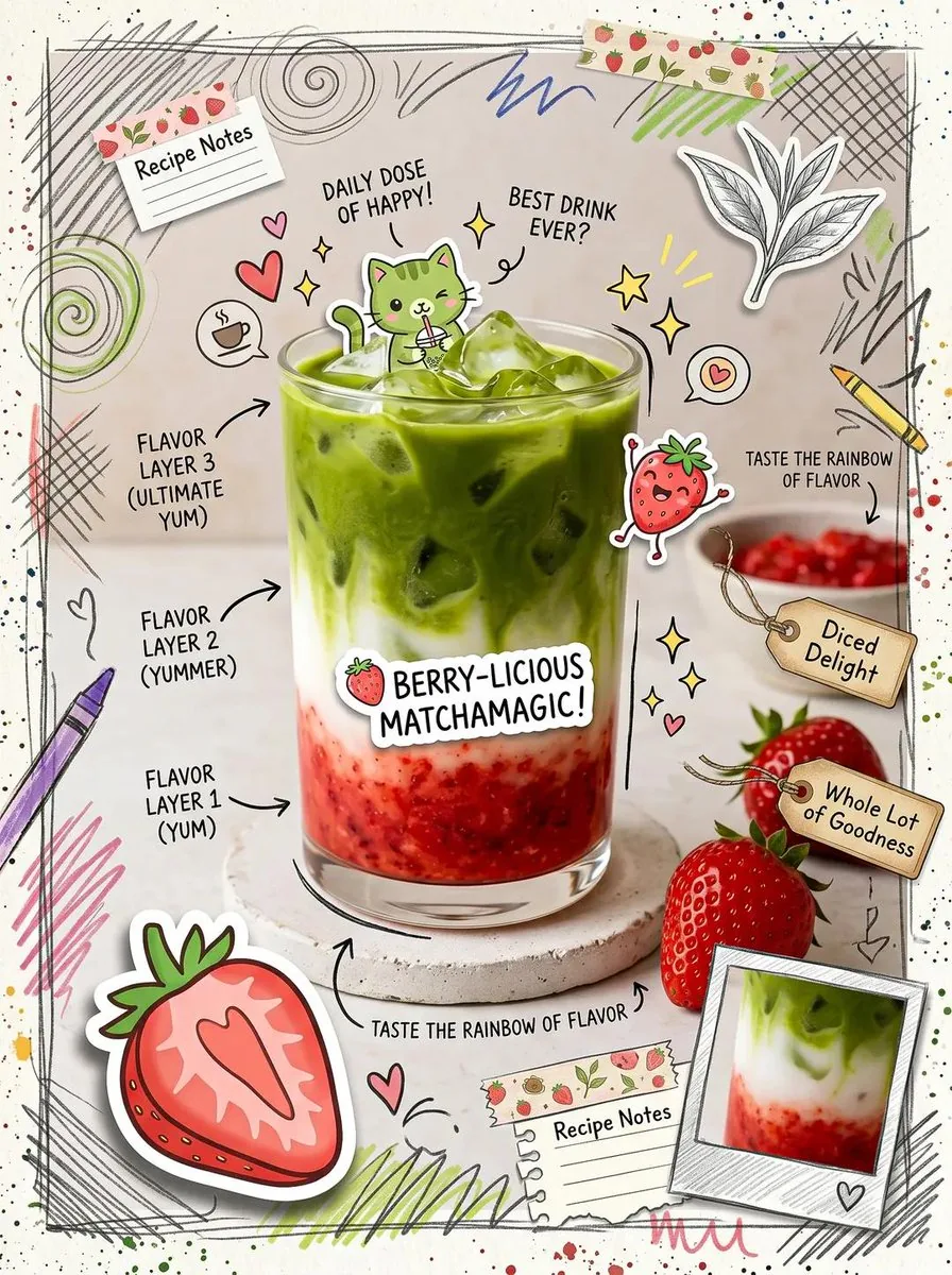 Kawaii Cafe Food Scrapbook Poster reference