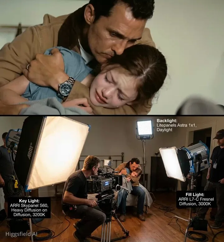Behind-the-scenes filming setup visualization reference