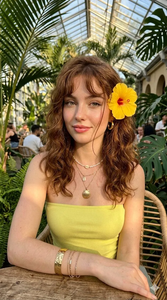 Golden Hour Tropical Cafe Portrait - Nano Banana Pro AI Prompt for Social Media Post reference