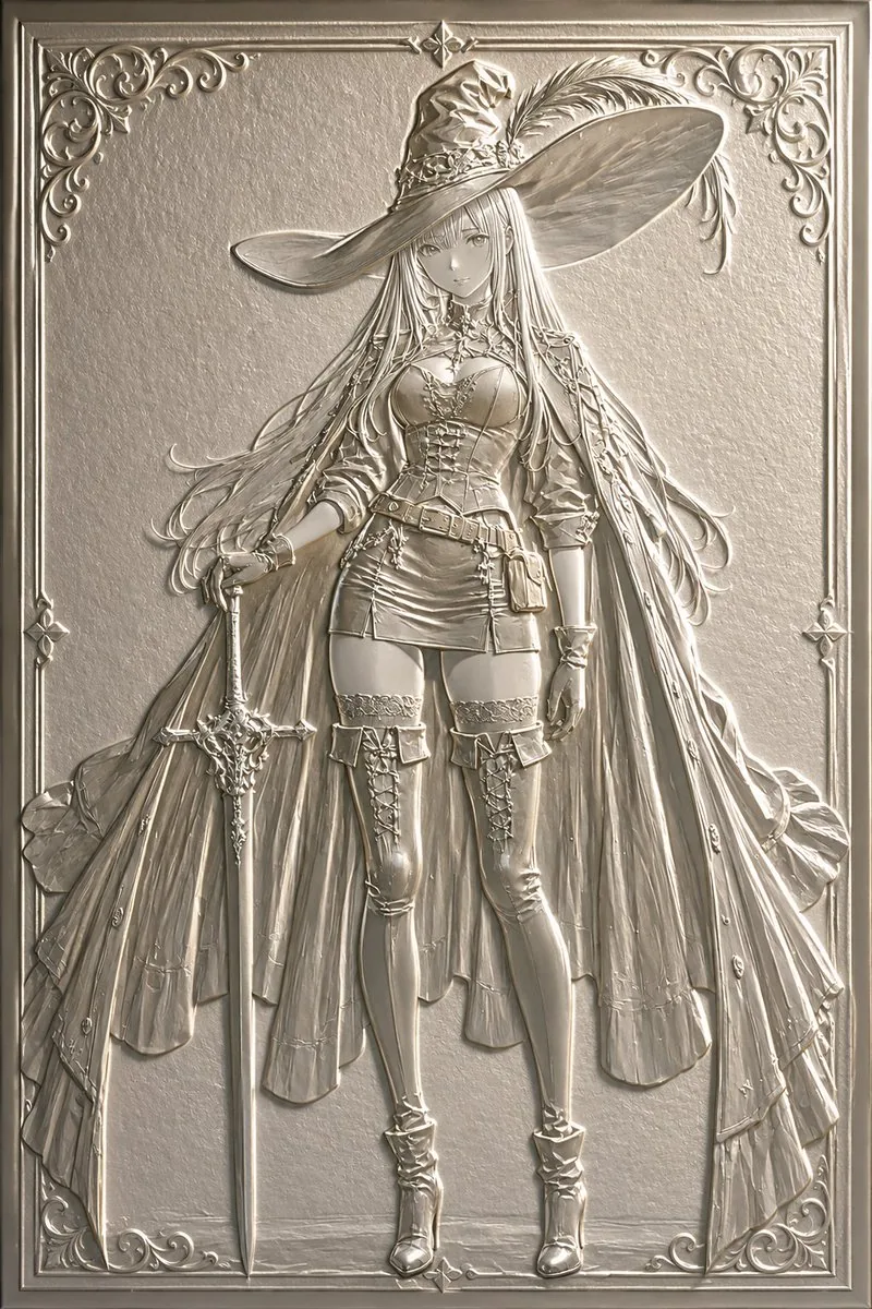 Embossed Luxury Card Relief Prompt reference