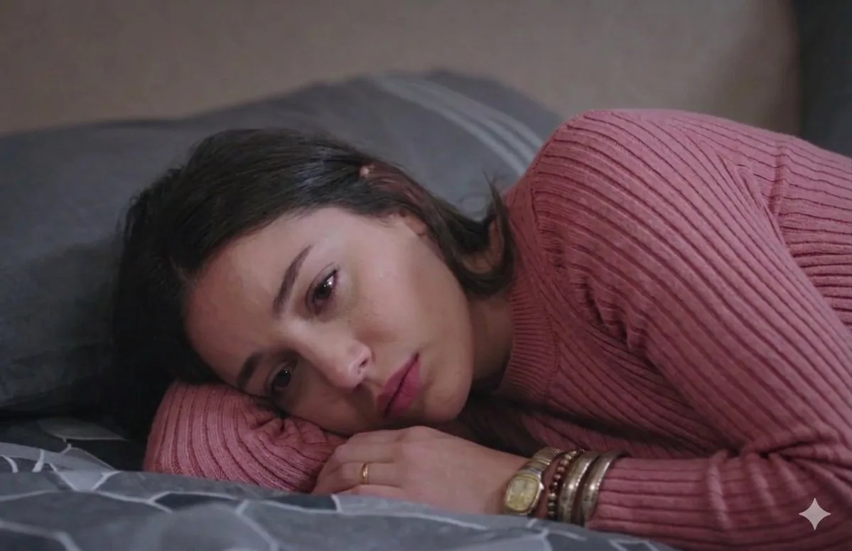 Cinematic Close-up of Pensive Woman reference