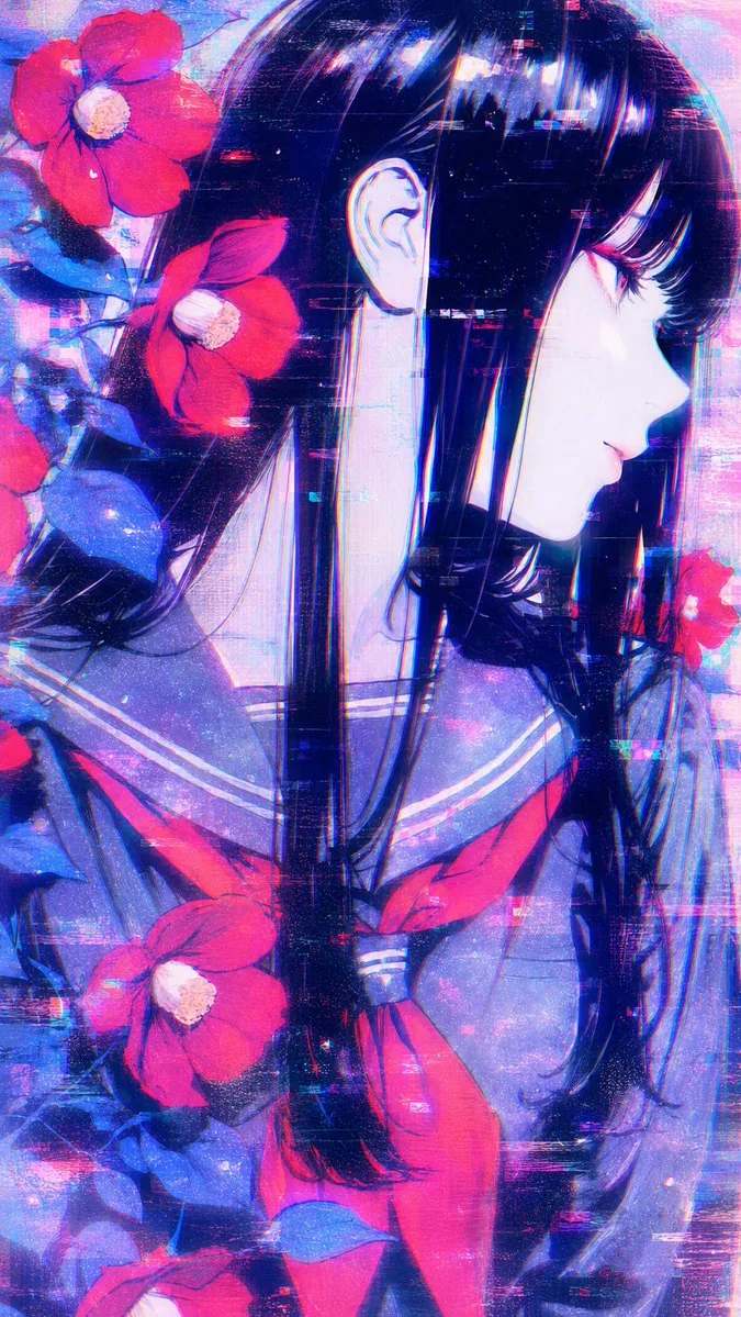 Ethereal Glitch Art Illustration reference