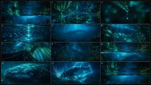 Bioluminescent Aquatic Creature Storyboard