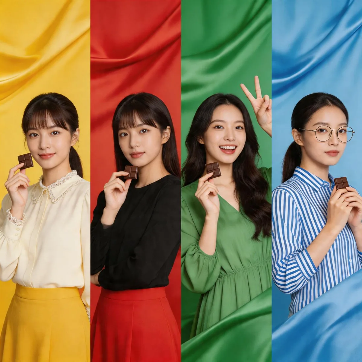 Four-Panel Fashion Advertisement Grid - Nano Banana Pro AI Prompt for Product Marketing reference