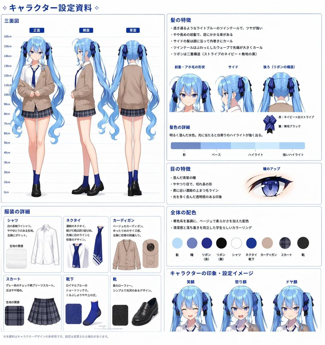 Comprehensive Anime Character Reference Sheet reference