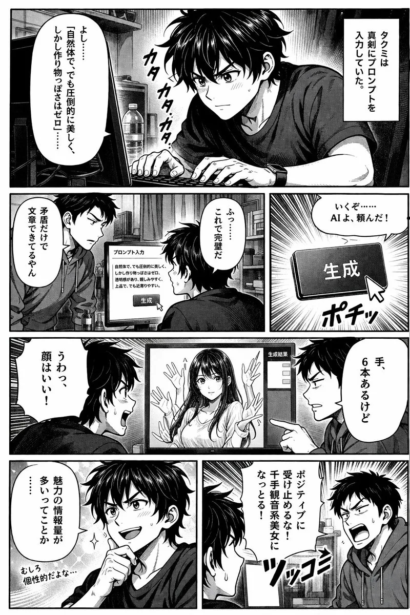 AI Image Generation Manga Page reference