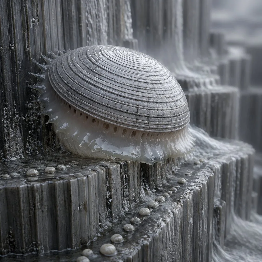 Macro Shell Jelly on Wet Basalt reference