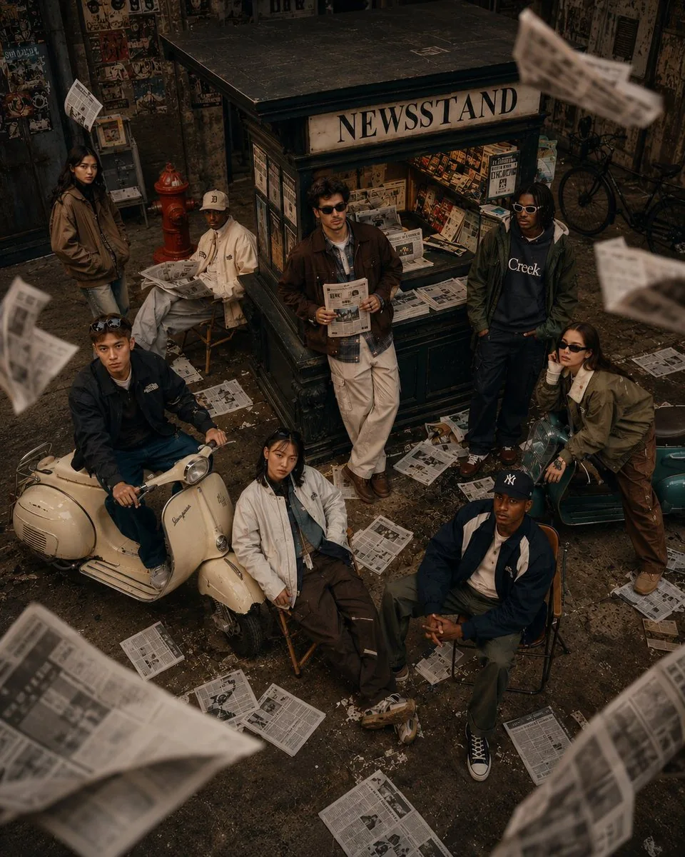 90s Retro Streetwear Fashion Editorial reference
