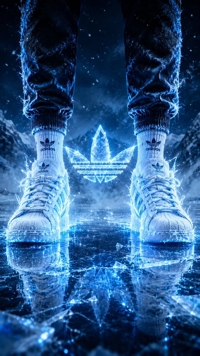 Hyper-Realistic Fire Sneaker Advertisement reference