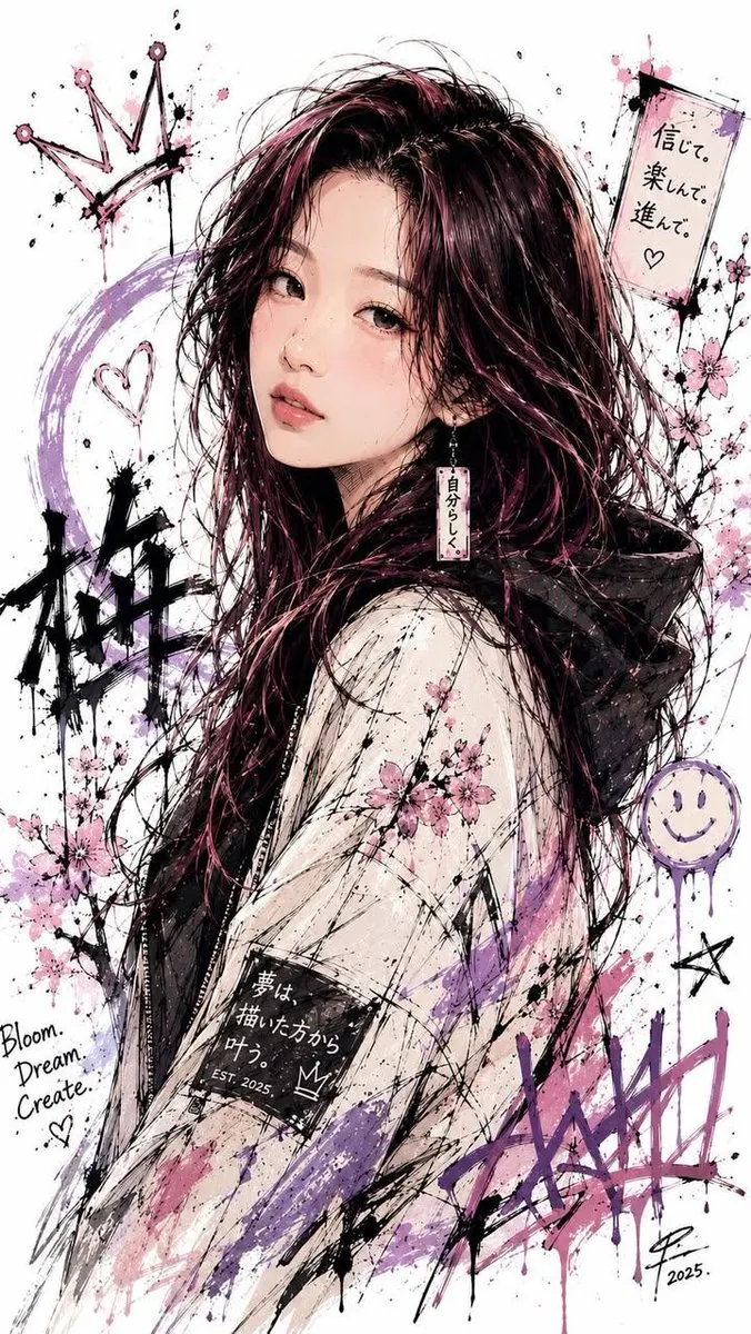 Japanese Ink Splatter Illustration reference