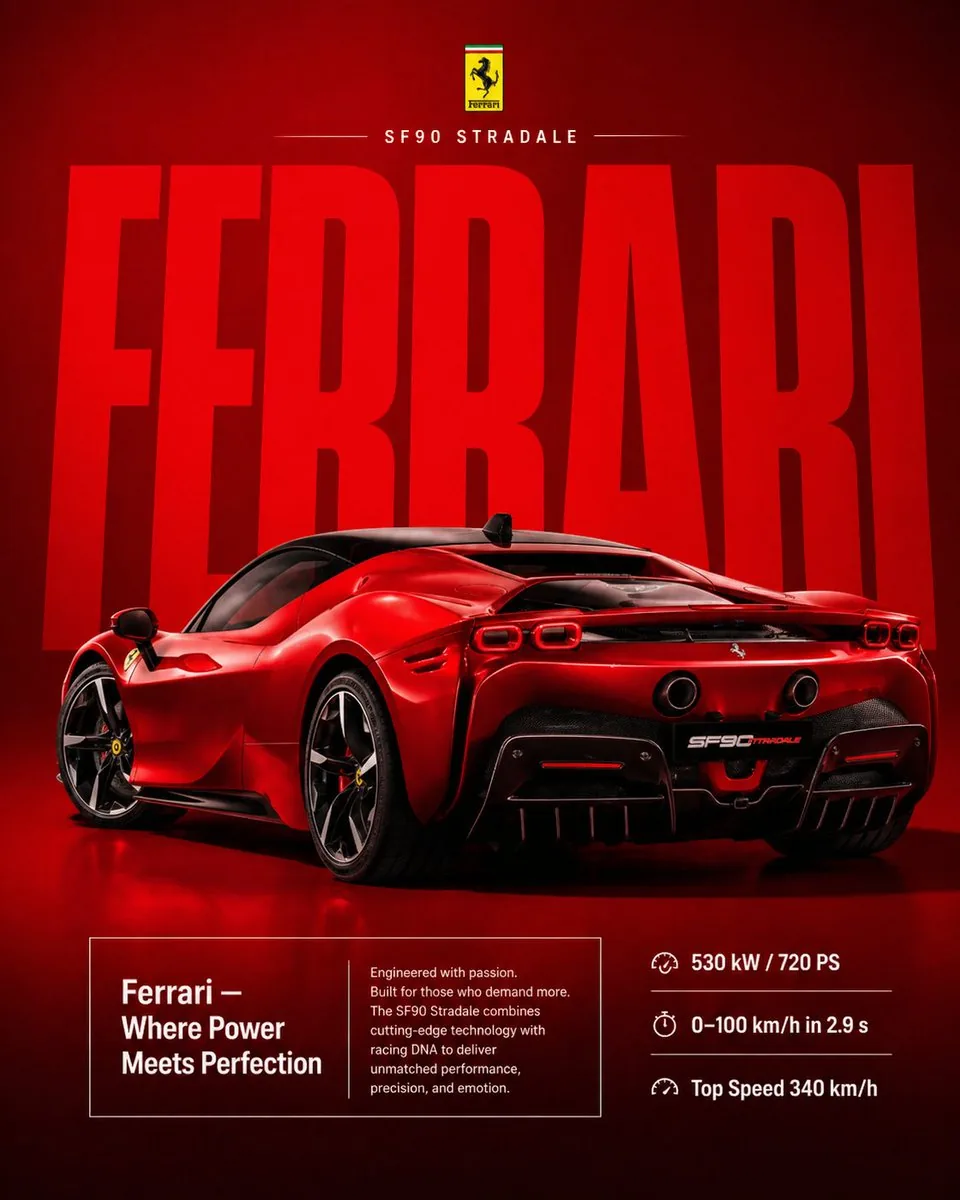 Premium Ferrari Advertisement Poster reference