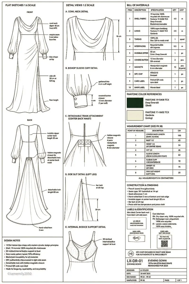 Technical Fashion Specification Sheet reference