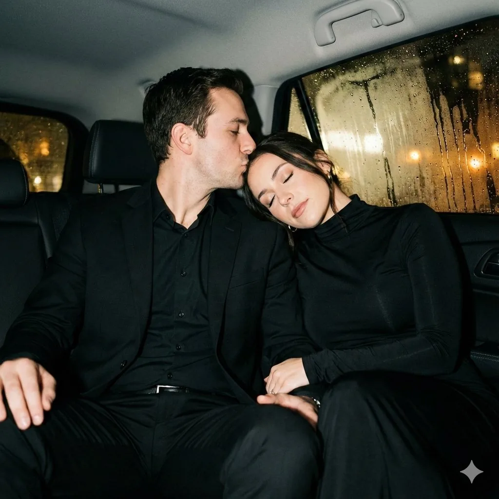 Y2K flash night car couple portrait prompt - Nano Banana Pro AI Prompt for Social Media Post reference