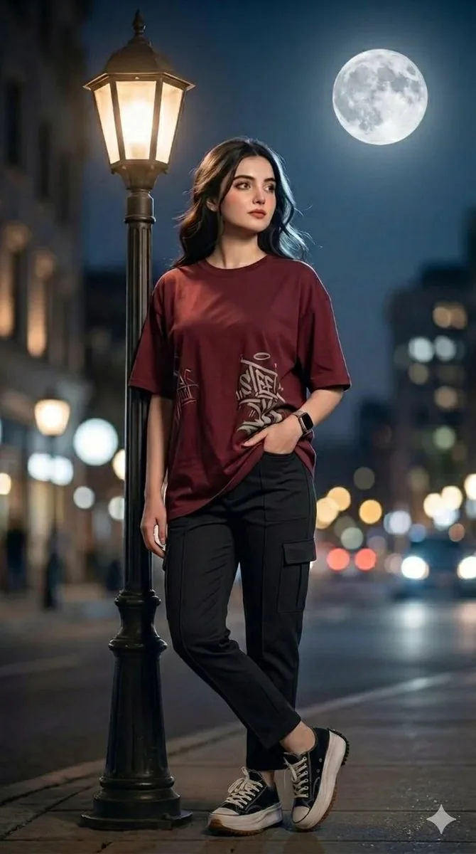 Urban Night Portrait with Soft Bokeh reference