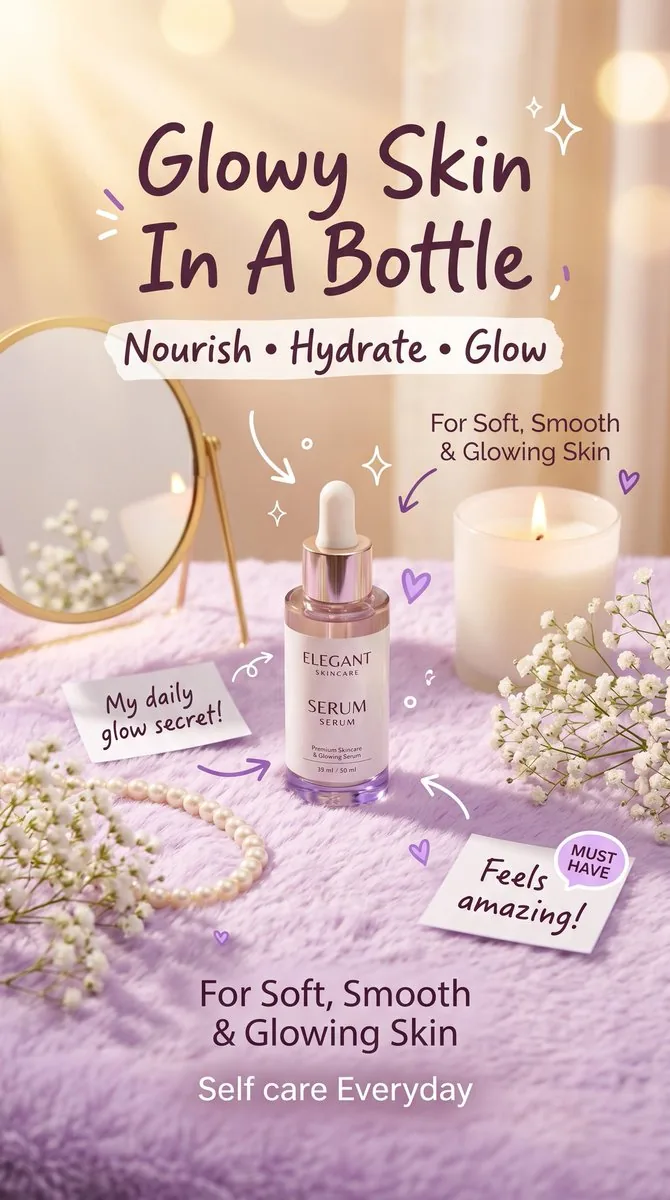 Pastel Luxury Skincare Ad reference