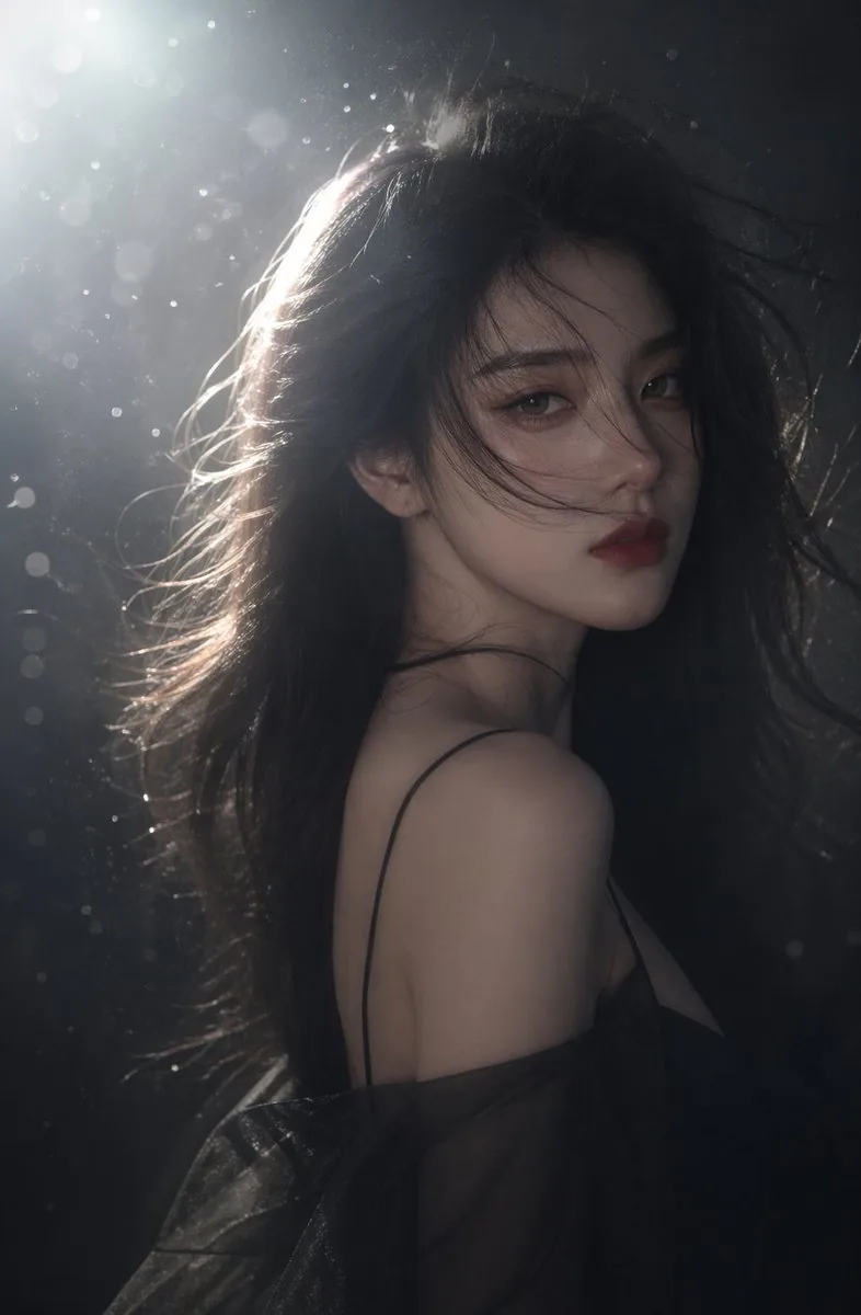 Cinematic Backlit Woman Portrait reference