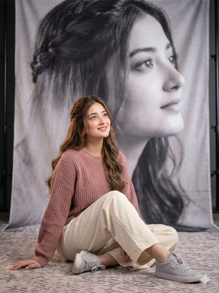 Artistic Floor Seated Portrait reference