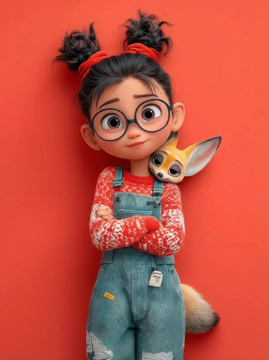 Pixar 3D Character Portrait with Fennec Fox - Nano Banana Pro AI Prompt for Profile / Avatar reference