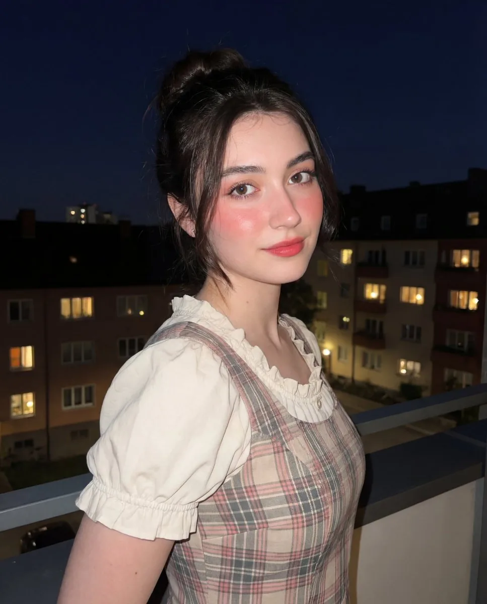 Soft-Glow Night Portrait with On-Camera Flash - Nano Banana Pro AI Prompt for Social Media Post reference