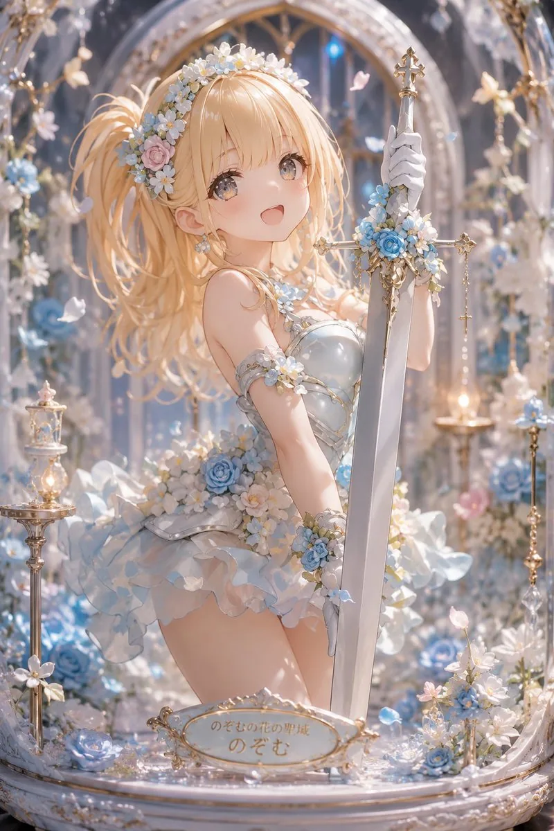 Floral Aqua Dome Anime Knight reference