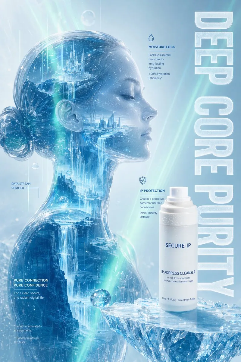 Futuristic Ice Skincare Poster reference