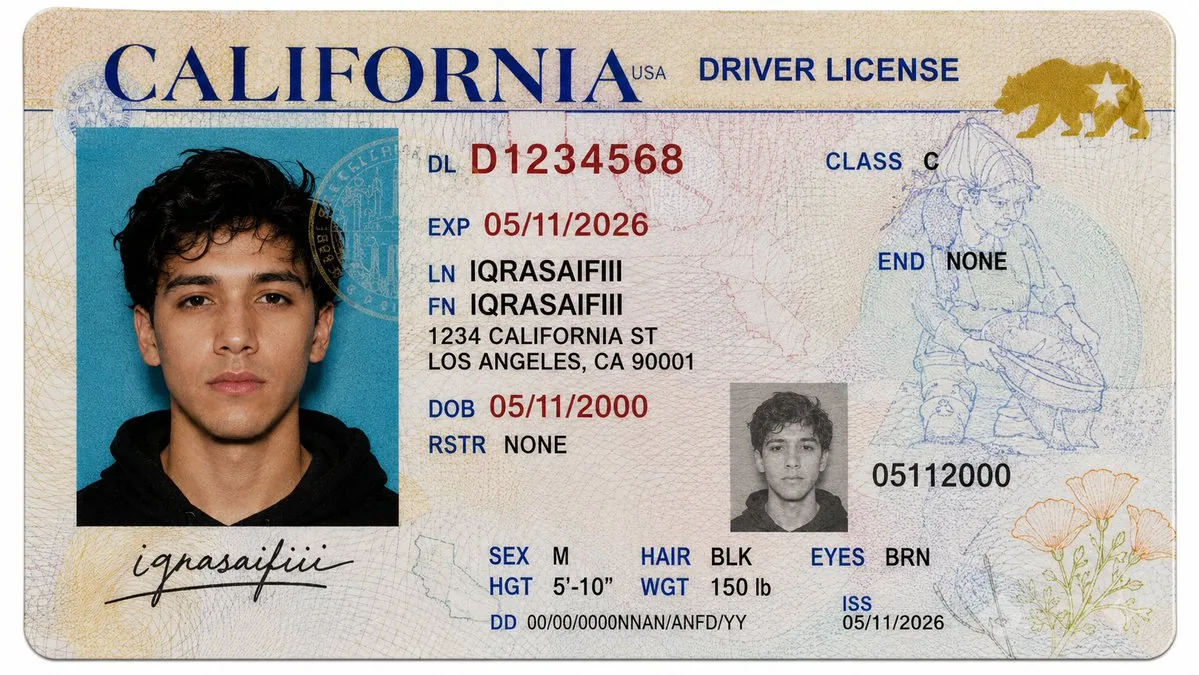 Realistic Driver License Mockup reference