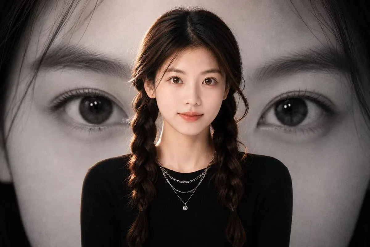 Black-and-White Eye Backdrop Portrait reference