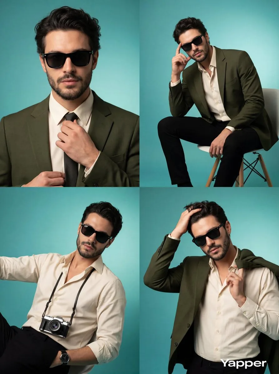 2x2 Grid Fashion Photoshoot Collage - Nano Banana Pro AI Prompt for Product Marketing reference