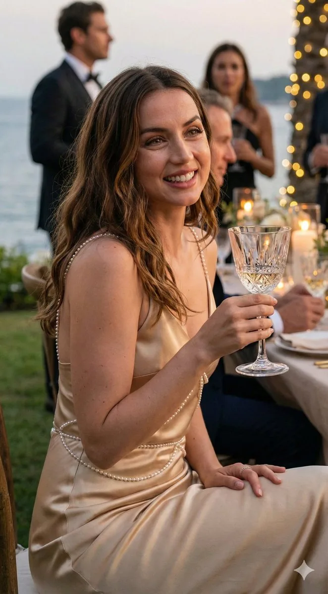 Ana de Armas Cinematic Golden Hour Portrait - Nano Banana Pro AI Prompt for Social Media Post reference