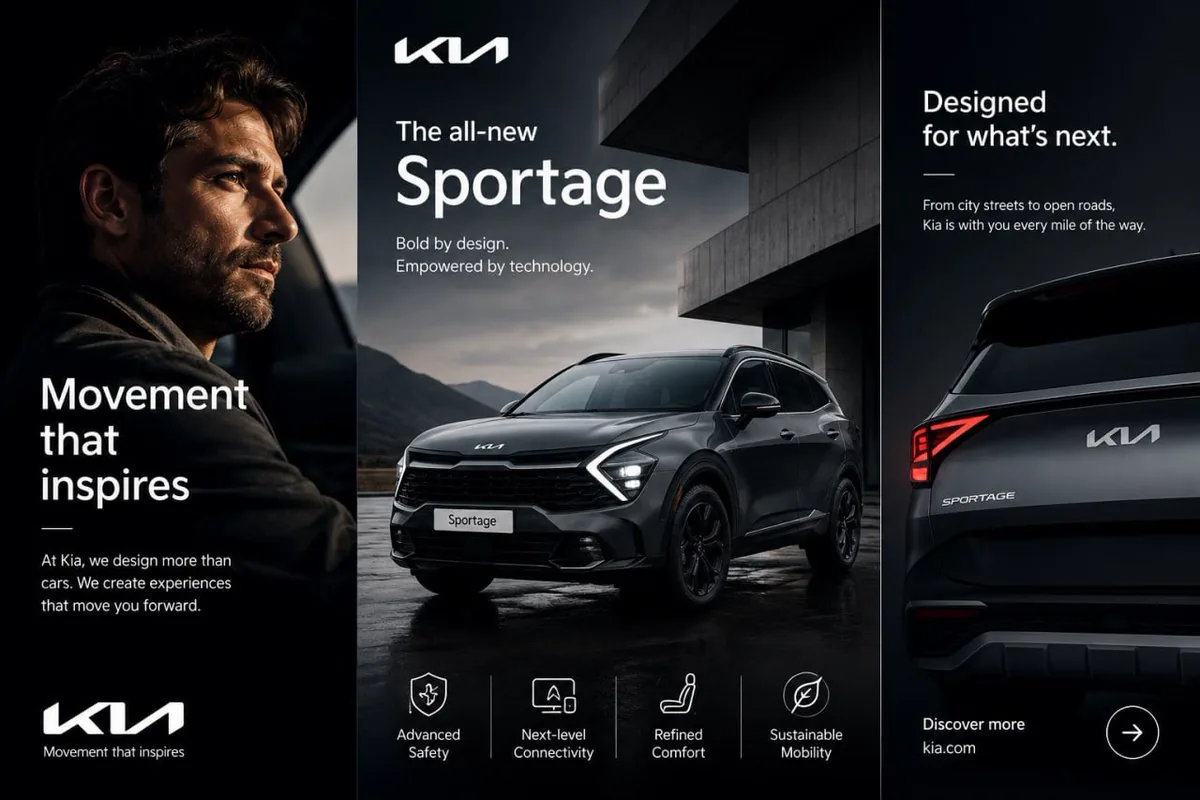 Kia Sportage Triptych Ad reference