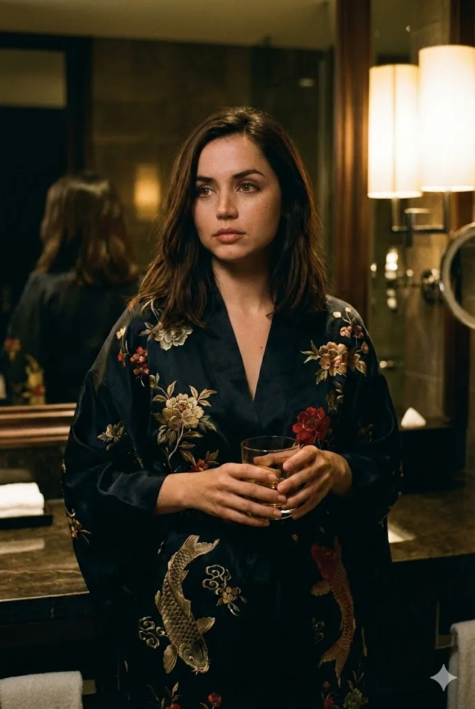 Cinematic Tokyo Hotel Kimono Portrait - Nano Banana Pro AI Prompt for Product Marketing reference