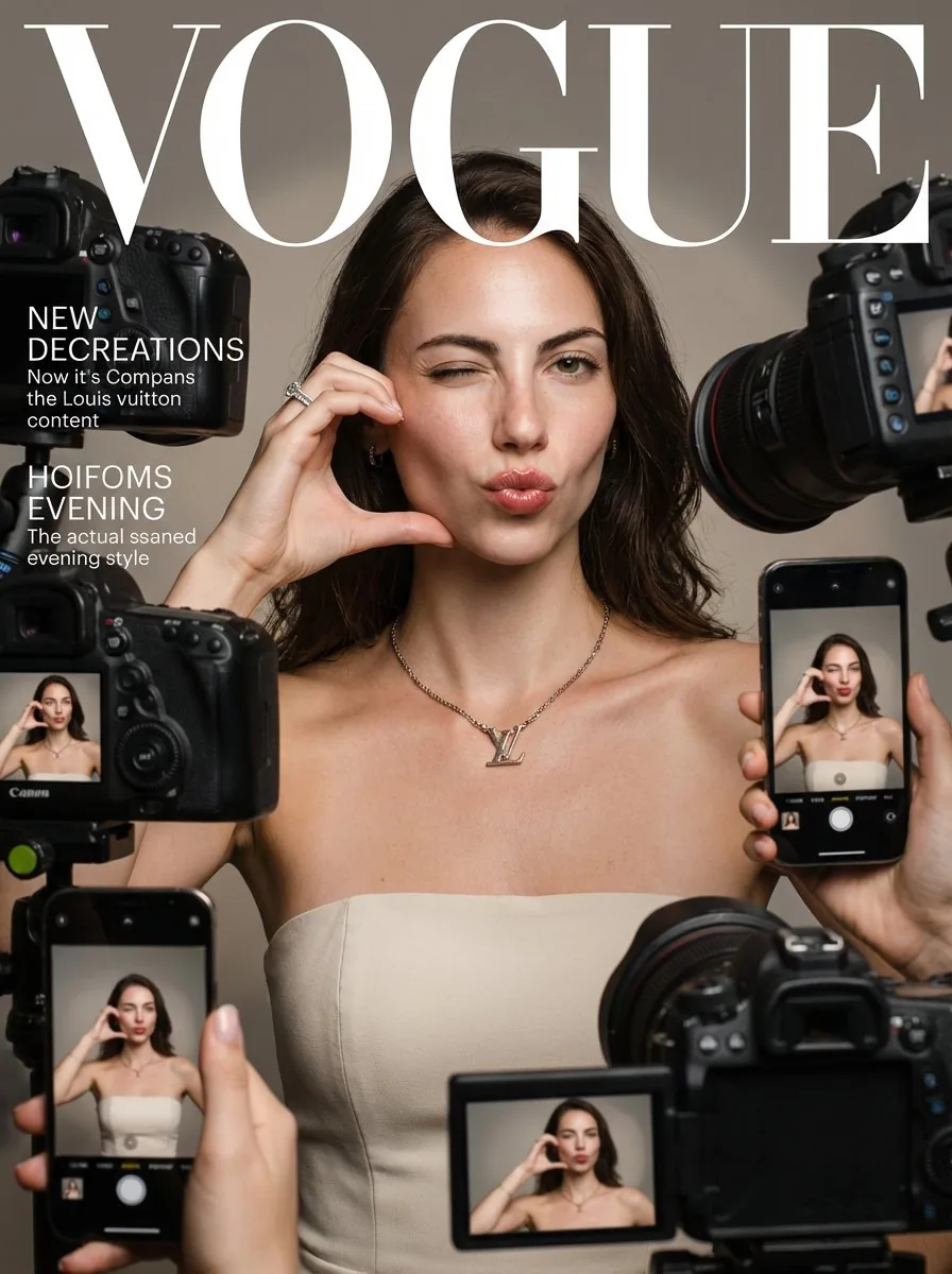 Vogue Magazine Cover Style Fashion Portrait - Nano Banana Pro AI Prompt for Product Marketing reference