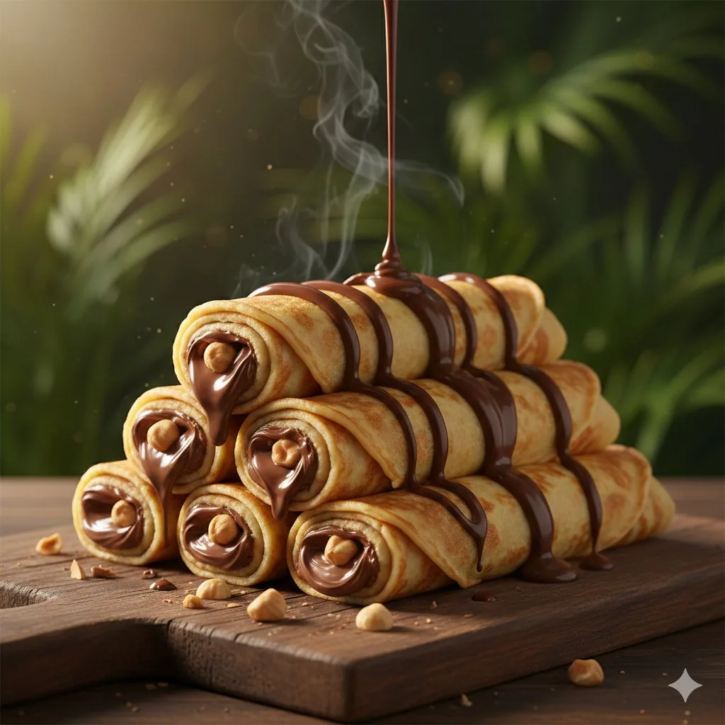 Chocolate Crepe Commercial Render Prompt (Python Class Style) - Nano Banana Pro AI Prompt for Product Marketing reference