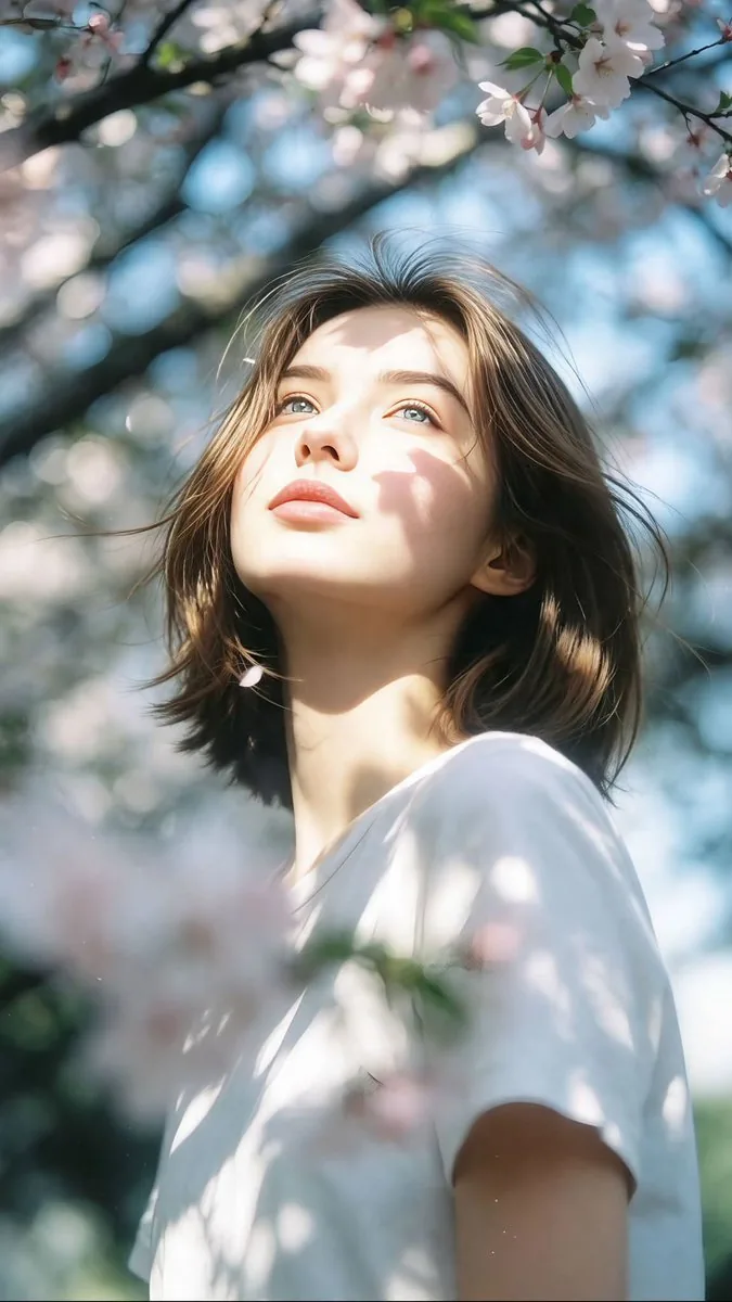 Cinematic Cherry Blossom Portrait reference