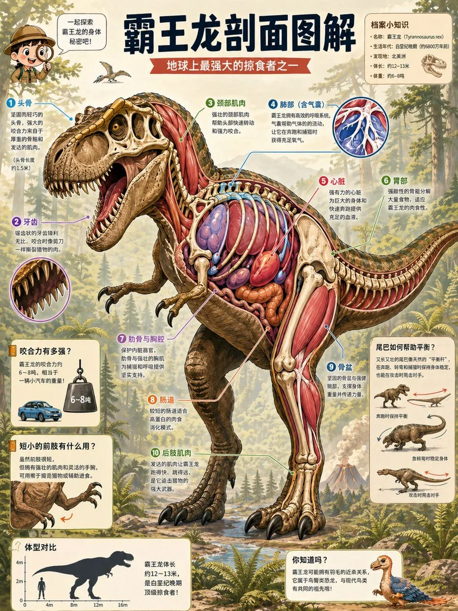 T. Rex Cutaway Encyclopedia Poster reference