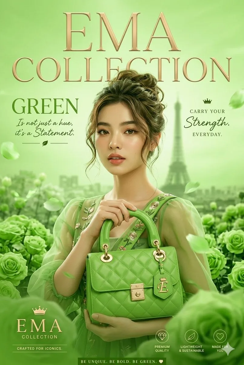 Green Fashion Advertisement Magazine Cover reference