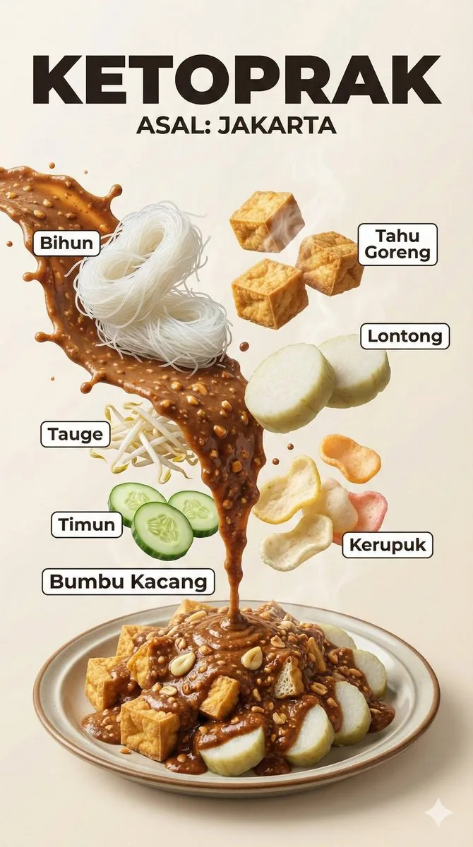 Hyper-Realistic Indonesian Food Infographic Poster reference