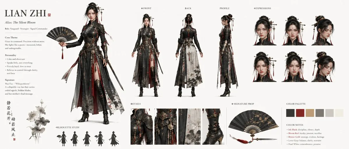 Lian Zhi Dark Fantasy Character Sheet reference