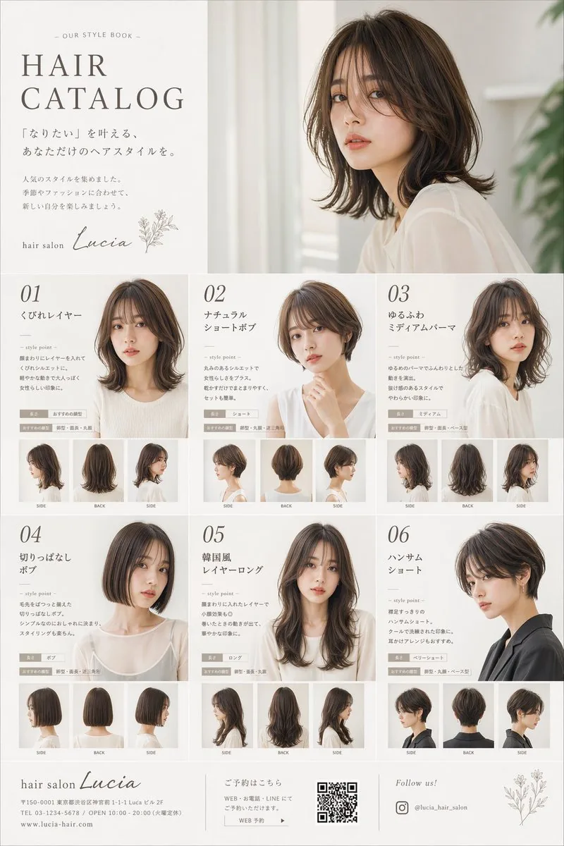 Japanese Hair Salon Catalog Poster reference