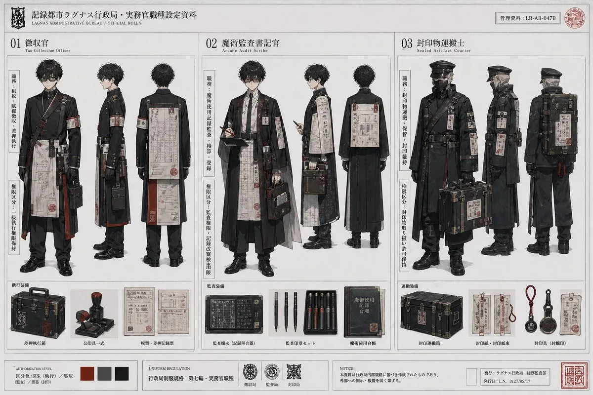 Dark Fantasy Bureau Role Sheet reference