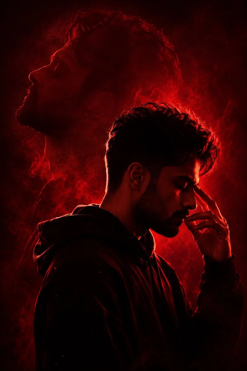 Red Noir Cinematic Identity Portrait - Nano Banana Pro AI Prompt for Poster / Flyer reference